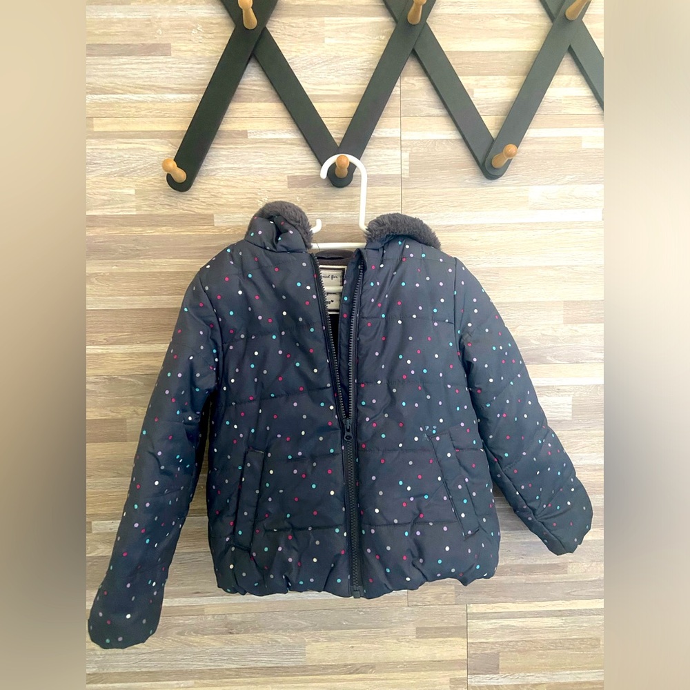 Gymboree Grey Polka Dot Puffer Jacket